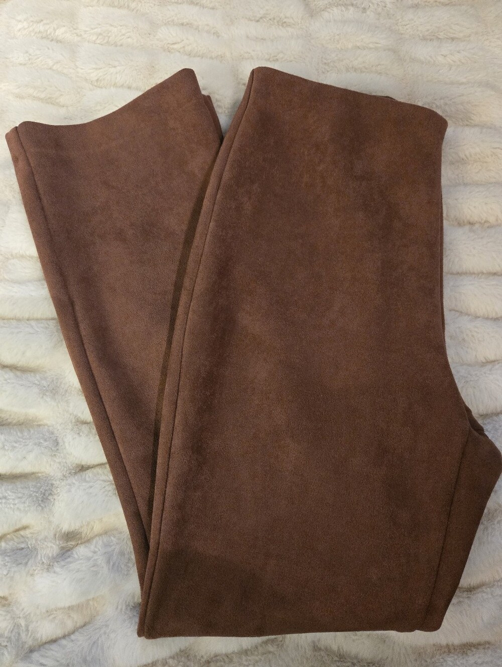Tuckernuck Brown Vegan Faux Suede Ashford Cropped Kick Flare [Medium] Stretch